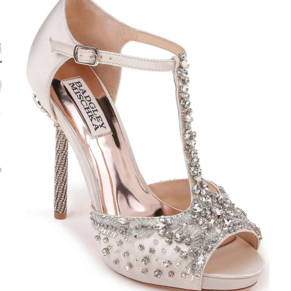 Badgley Mischka Stacey Embellished T-Strap Sandal